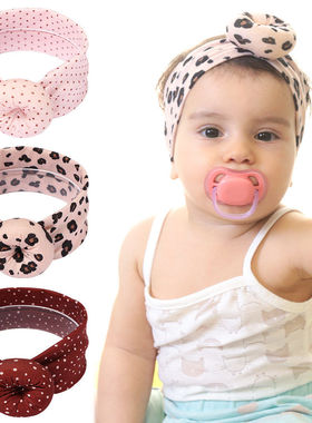 10306甜美宽边甜甜圈发带 无痕弹力头带 豹纹波点婴儿发饰套装