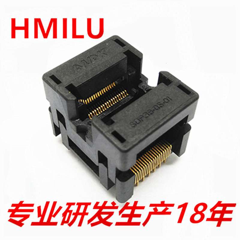 HMILUots38-0.5-02编程座镀金双触点老化座 SSOP38测试座