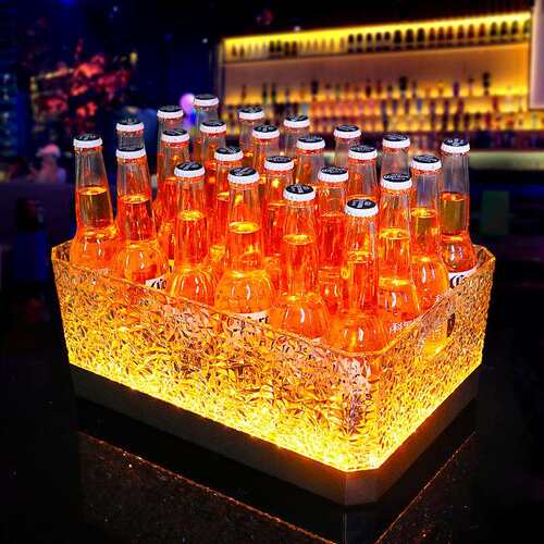 夜酒吧发光LED冰纹啤酒桶P冰C塑料香桶槟WZ-ZSBT0桶店KTV派对创意