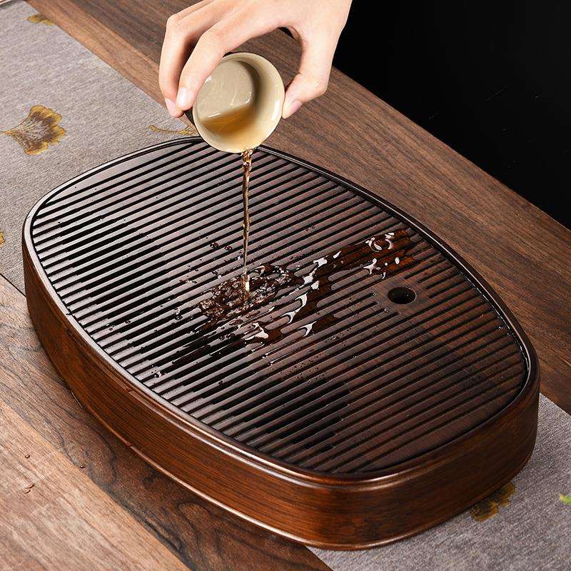 20公5新款茶盘家用小型EIB茶台宣竹茶托盘沥储水2茶具圆形办室实