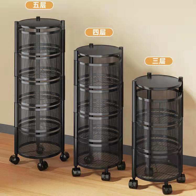 360置度旋转蔬菜物架厨房落地多HXgO9Awb层多功能圆篮形蔬放果菜