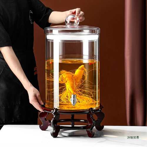 密封泡酒玻璃瓶高龙头加F975MJ58厚大酒容量酒坛缸硼硅泡酒带酒瓶