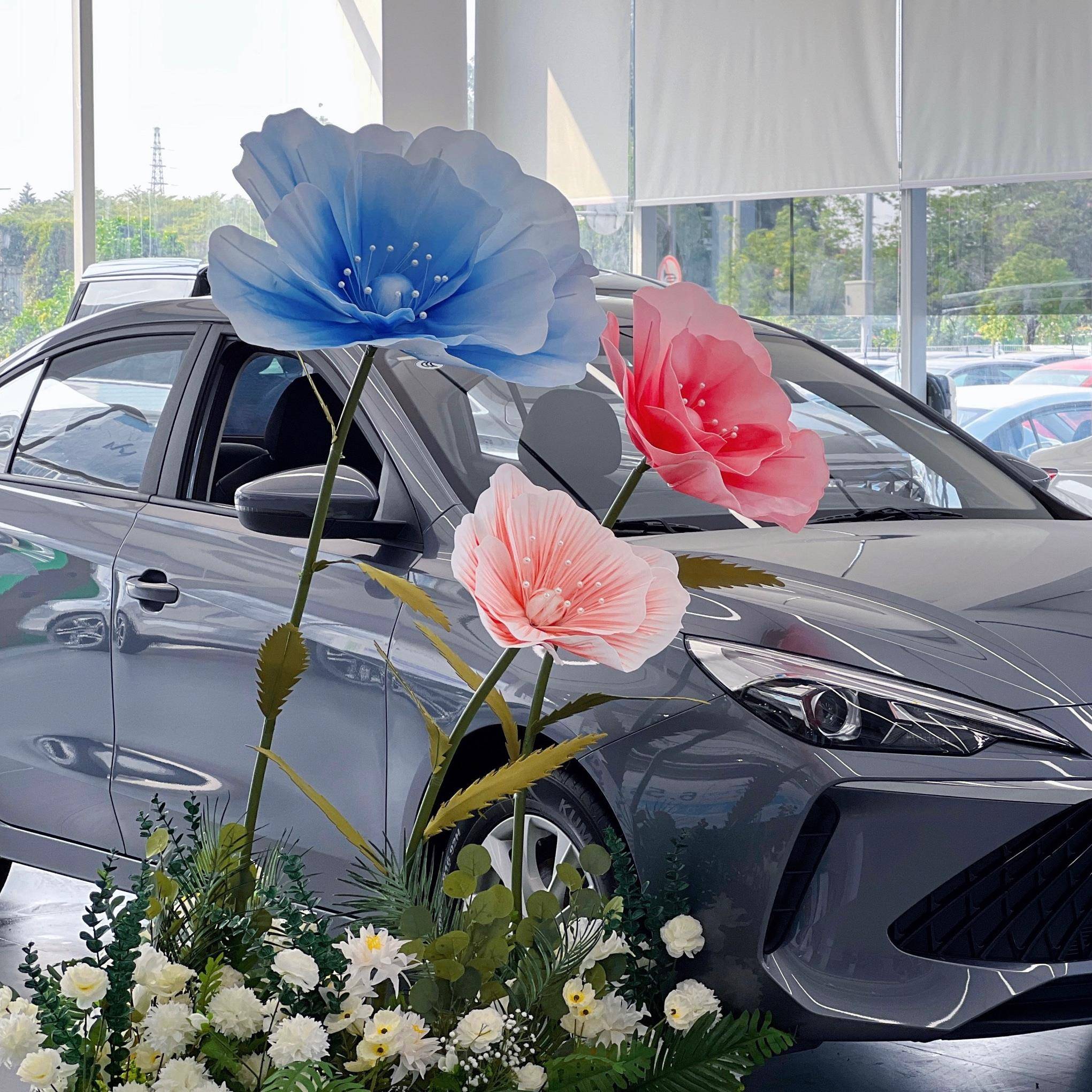 婚庆引F778MS9M花成品花虞美大花t台场景布置手工纸橱窗装路饰人