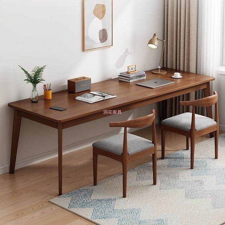 双人木书脑桌长条桌实腿靠窗靠桌墙窄桌子办NLU公桌电工作台家用,住宅家具,电脑桌,淘宝优惠券,粉丝福利购,淘宝优惠卷
