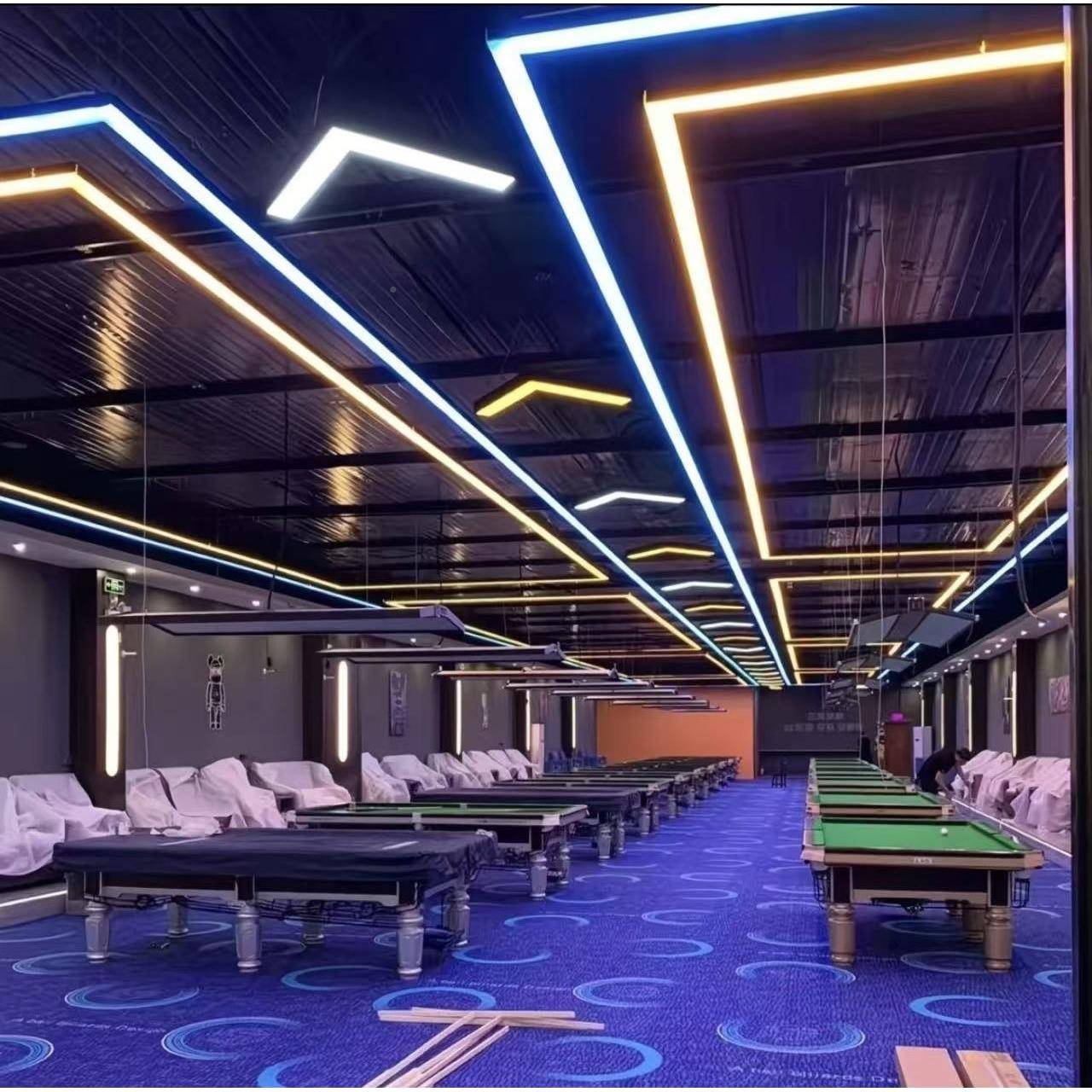 台球氛围灯条缝桌球471吊灯工装健身房无拼接led长灯台厅球室气氛