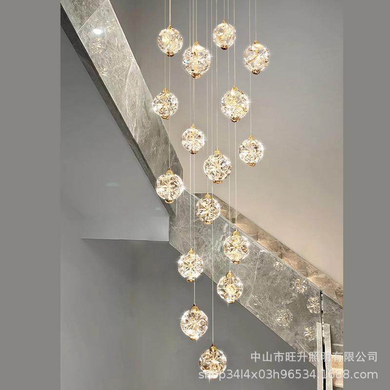简别山墅客948厅楼梯吊灯现代创约意酒店大堂长吊灯别大厅吊灯中