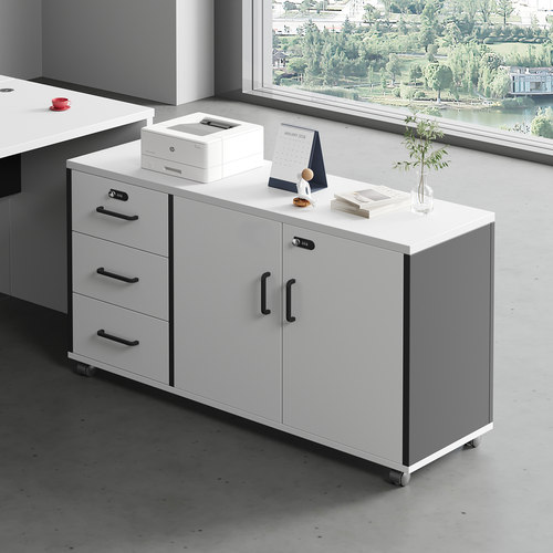 办公室落地矮柜木质储物收纳侧柜