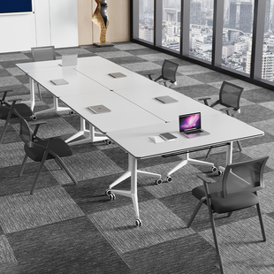 拼接会议桌培训桌椅组合移动办公桌长条桌教育机构折叠培训桌课桌
