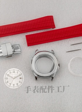 NH35/36机芯42mm代用手雷红色橡胶表带防水5m 无标改装手表配件