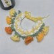 新品 饰拍照可爱围巾 花朵围脖宠物针织项圈彩x色蓝玲花毛线脖子装