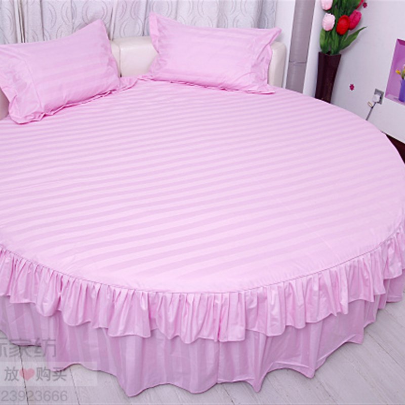 极速五星级酒店j四件套圆牀宾馆纯棉贡缎纯白牀罩牀笠单件牀裙全