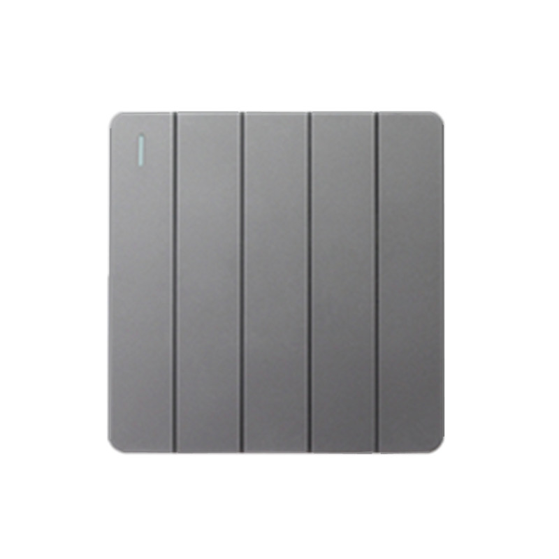 极速家用86型客厅照明五开单控灯开C关5开双控墙壁暗装5联银灰色,电子/电工,浴霸专用开关,淘宝优惠券,粉丝福利购,淘宝优惠卷