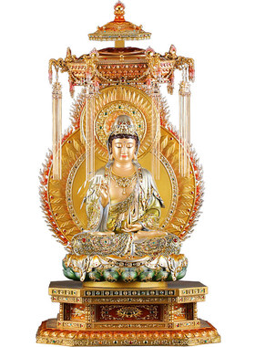 极速台湾85厘米珐琅纯铜释迦牟A尼佛像阿弥陀佛观音菩萨地藏王菩