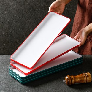 极速长方形寿司盘密胺商用长条烧烤烤肉点心小Q吃盘创意料理烧鸟