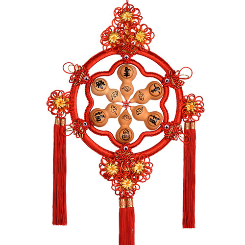 新品天然葫芦烙画特大中国结挂件客D厅号新房乔迁节庆小装饰中国