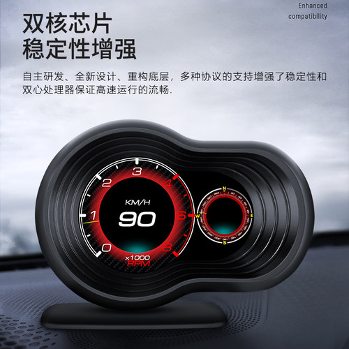 极速汽车a行车电脑多功能仪表ODB2水温表转速表车速表油温油压电