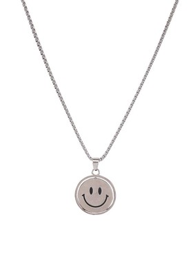 极速自制旋转笑脸双面表情项链潮流网G红同款男女钛钢韩版嘻哈街