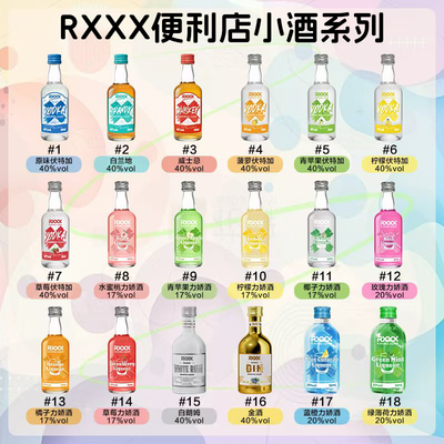 RXXX便利店小酒A调酒基酒套装进口酒液品质保障力娇酒果味伏特加