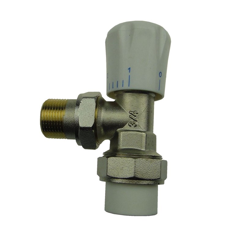 暖气片温控角4分PPR配件铜散热器铜开关6分门开关水球