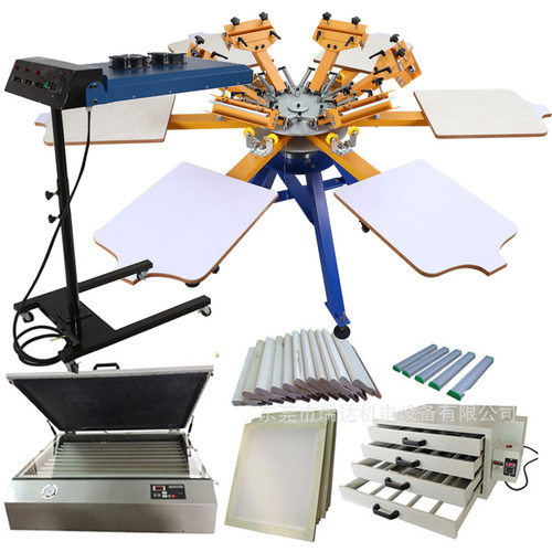 厂家套装出售 6色印花设备 手动 六色无纺布机器 手动丝印机 多色