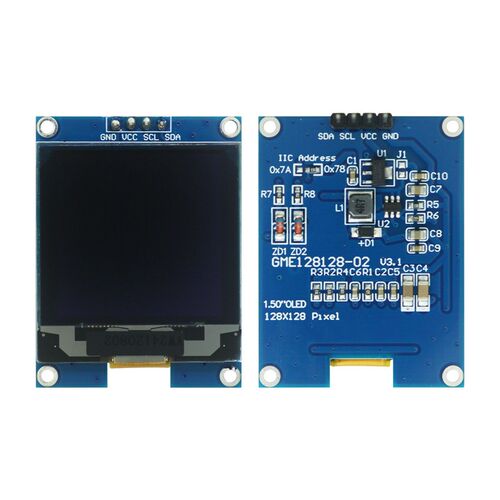 金逸晨1.5寸OLED液晶屏SSD1327小屏幕128x128显示模块4针单色IIC