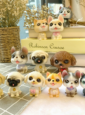 可爱摇头小狗动物桌面小摆件创意车内饰品个性办公桌摆设生日礼物