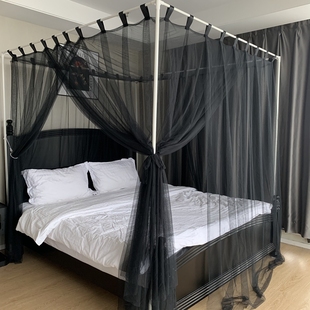 定制A类老式 穿杆黑色公主风宫廷蚊帐单卖1.8m床.35米三门纹一米