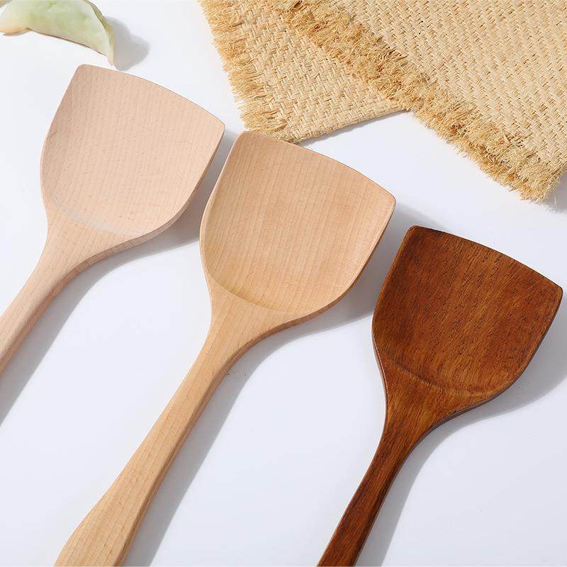 榉木锅铲不粘锅木铲子耐高温炒菜39cm加长柄防烫无漆木质家用厨具