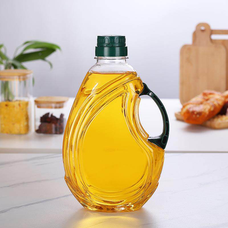 厂家现货2.7升塑料油桶油壶带把手色拉油分装透明油桶密封包装桶