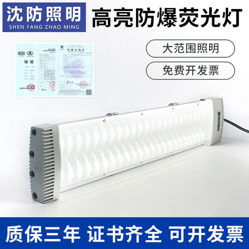 沈防国标防爆荧光灯led长条灯无尘车间洁净灯净化灯三防支架灯