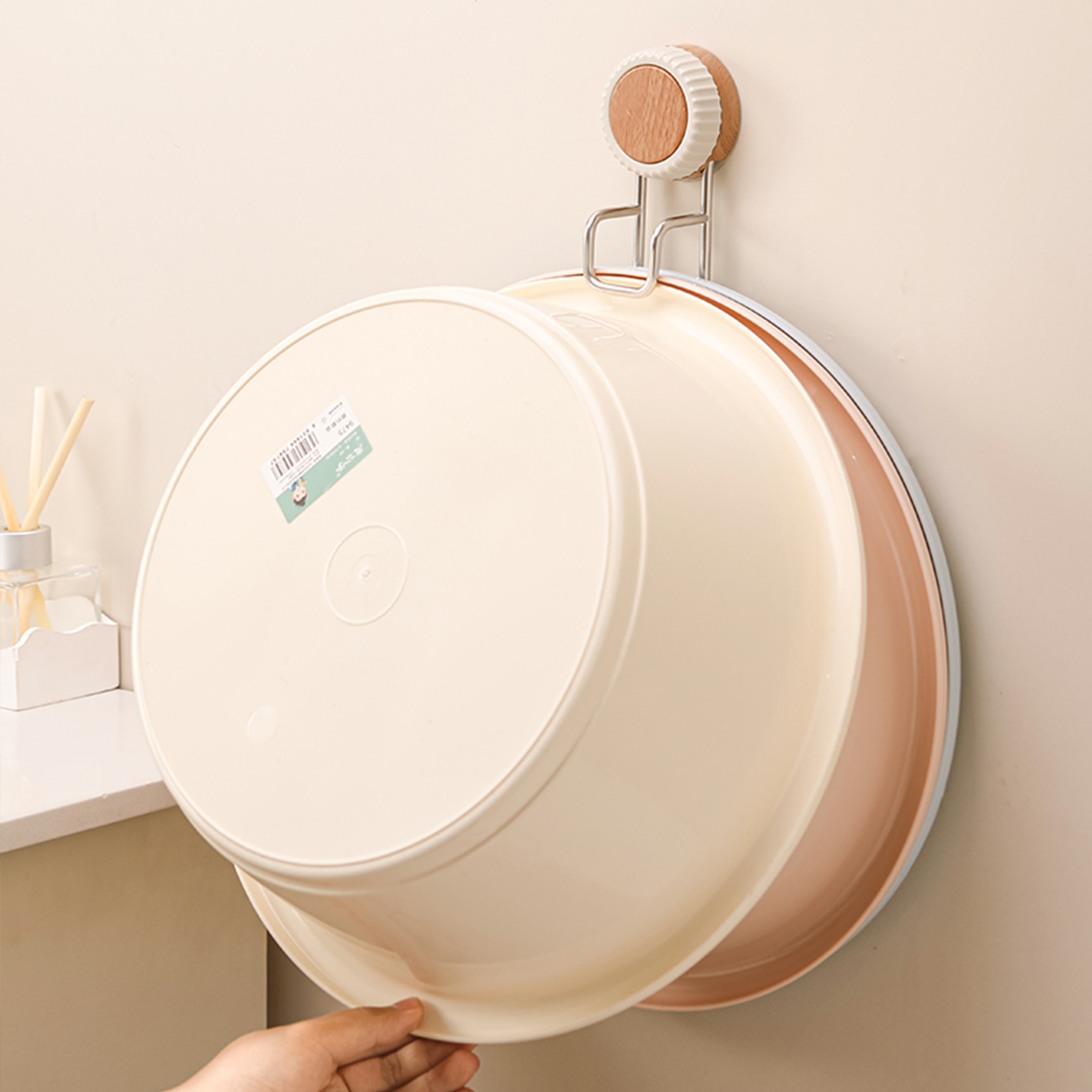 吸盘脸盆架壁挂式免打孔