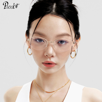 复古老钱风眼镜框纯钛backbone