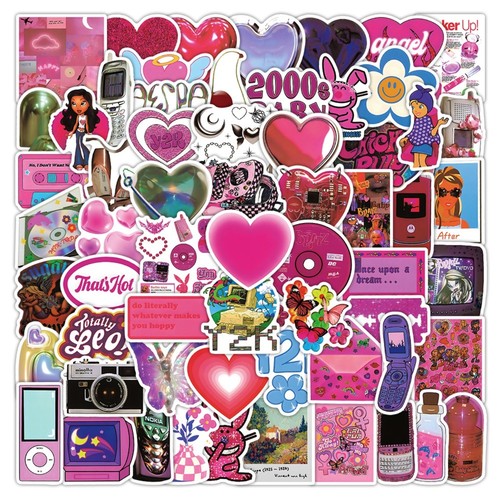 120张粉色Y2K贴纸房间装饰