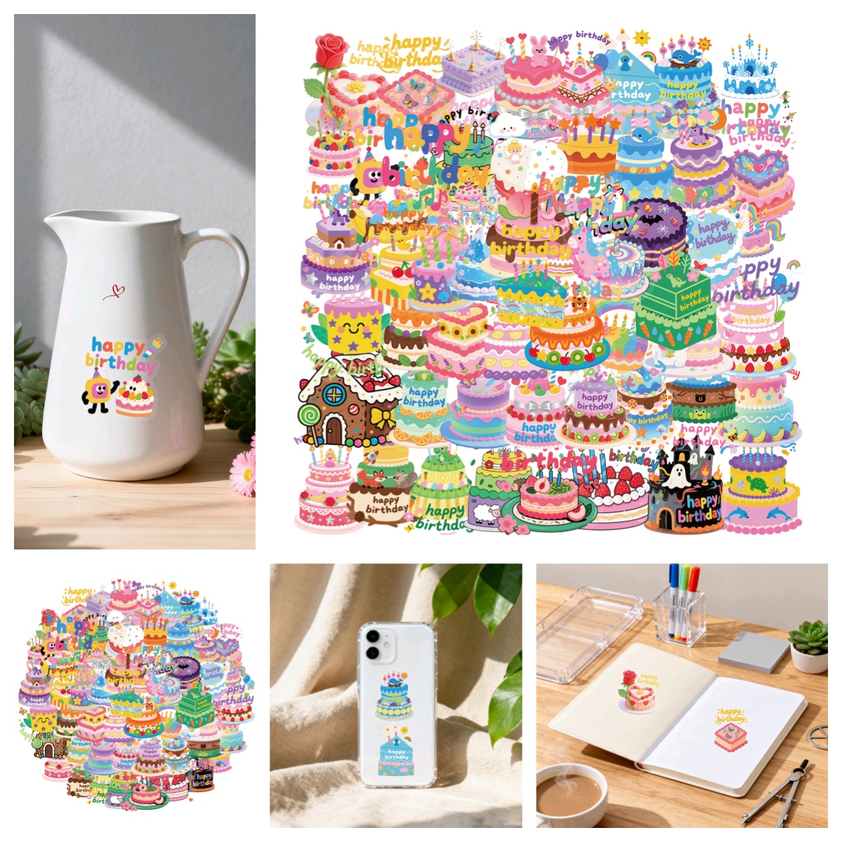 儿童奖励可爱生日蛋糕派对pet贴