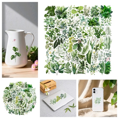 绿植贴纸涂鸦镭射吉他立体定制