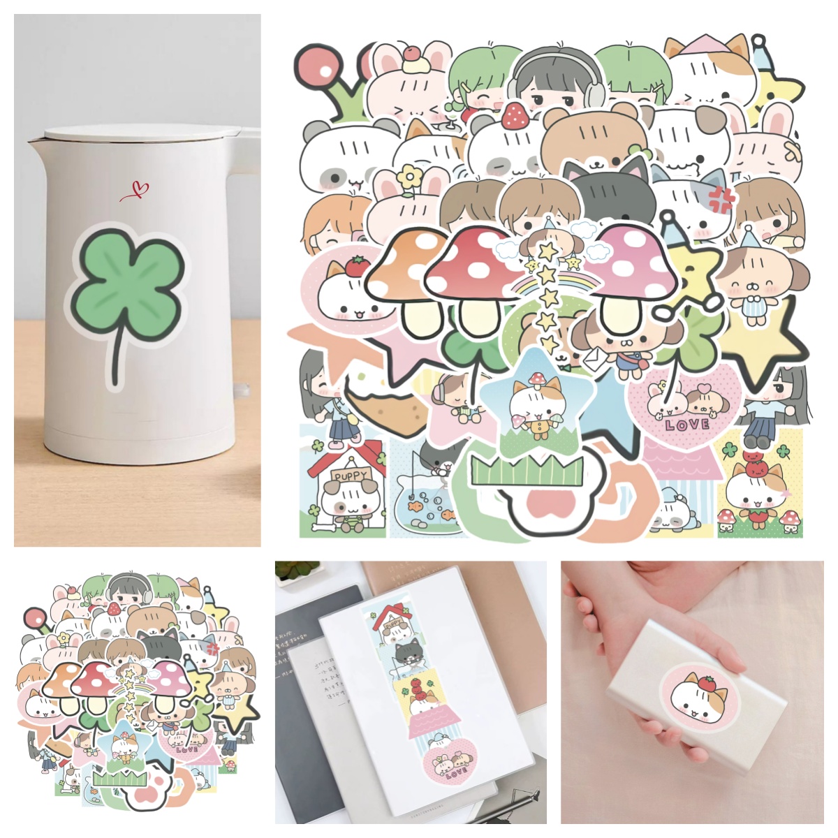 ins女孩韩国女孩熊熊兔贴纸ins风