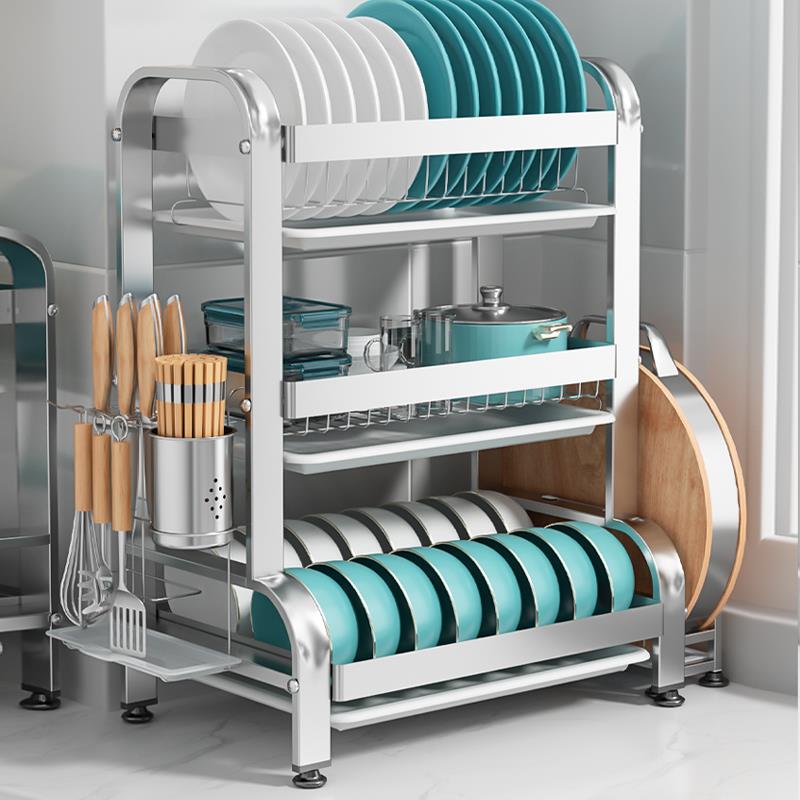 盘谋生304不钢厨房碗架锈收沥水架碗筷ltao6261碟纳置物架家用多