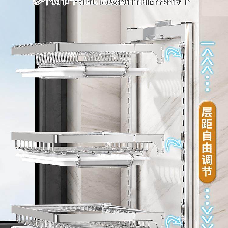 CR-0012厨房不锈钢碗碟架壁挂置物架免打子孔碗柜放筷水子式碗盘