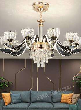 客厅吊轻奢新款2025年奢华PDD33592灯大气卧室餐厅简约现代大厅水