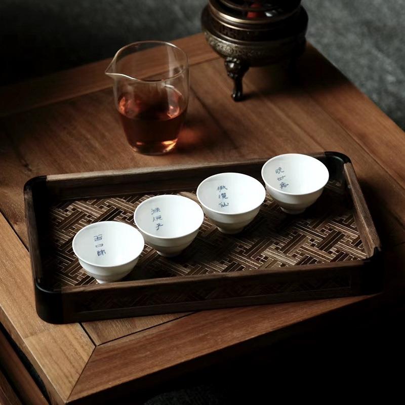 紫光万字锦纹壶承lmt-tp茶托盘高档黄杨木实木文房地收纳盘檀茶具