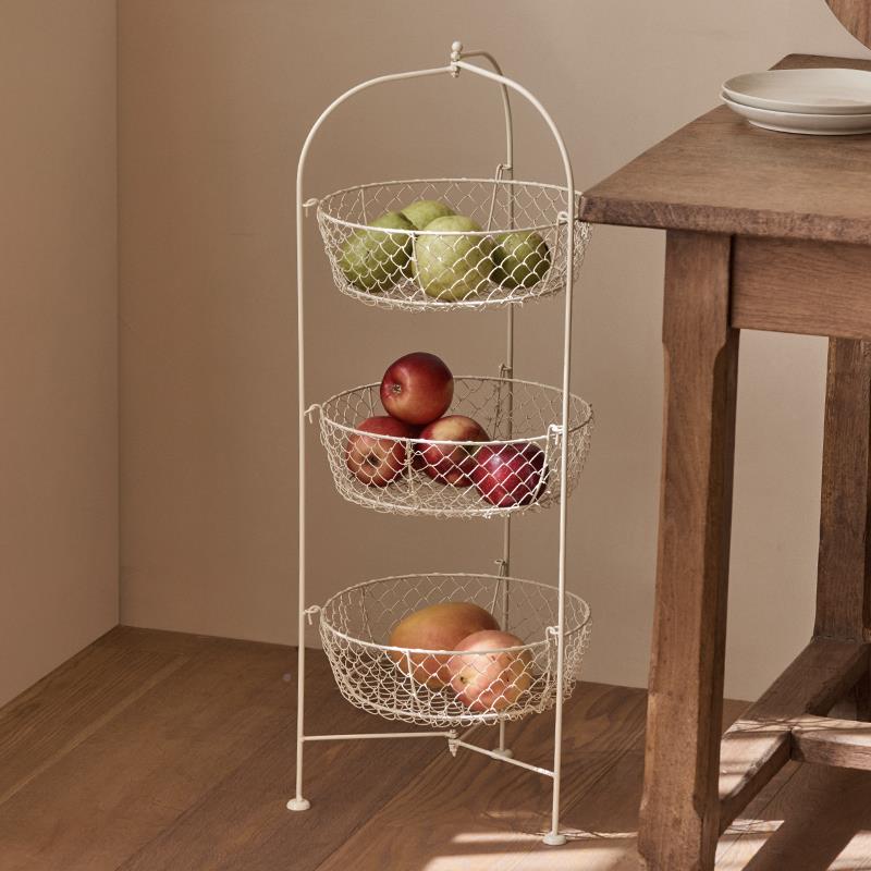 谋生铁艺厨房菜篮子示置物ltao8437架篮家蔬菜水果收纳多用层落地