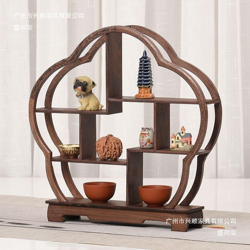 壶小实木摆收纳茶具架鸡翅木博架紫砂WF0125茶展示架子置物件架古
