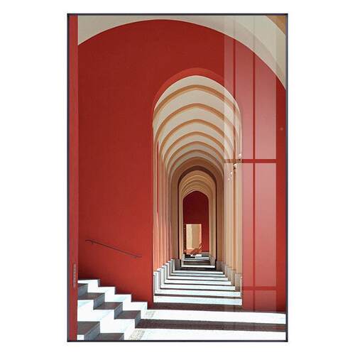 现代客落地厅画玄关竖版装饰画工业风空间感壁画建延筑伸轻xwYL-0