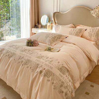 轻奢10108风1套0保0支加厚纯磨毛四件套全棉秋冬季暖棉床单被家纺