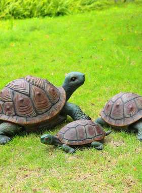 仿乌园龟雕塑水池塘动物模型户外庭院装饰墅别入户花装真乌龟摆件