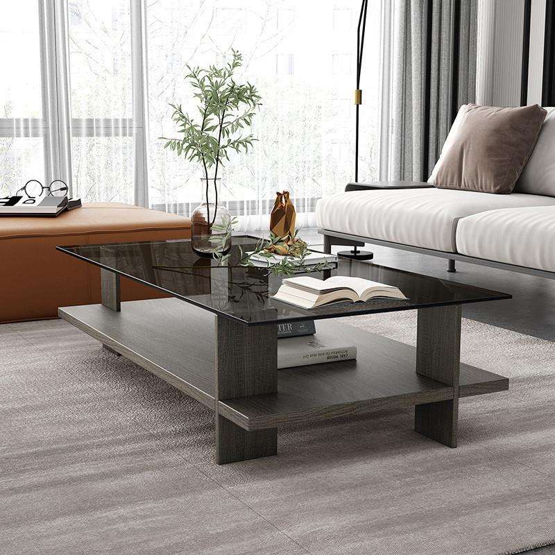 钢室化玻JFV璃茶几约小3户型客厅家用现代简办公正ly