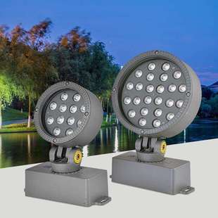 景观投光灯圆形W方形投光灯02地插灯聚户外1坪2W2436W防水照树草