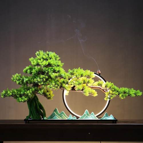 厅假山微景观沙盘桌面小摆家件中内式居SUI室客玄关造景禅意软装