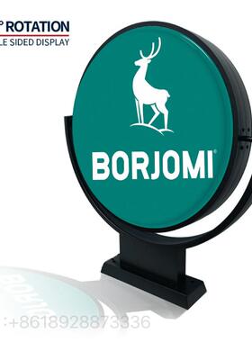 户外防水双平面DWY光圆形发旋转灯箱悬挂LED店铺门头面广式告侧招