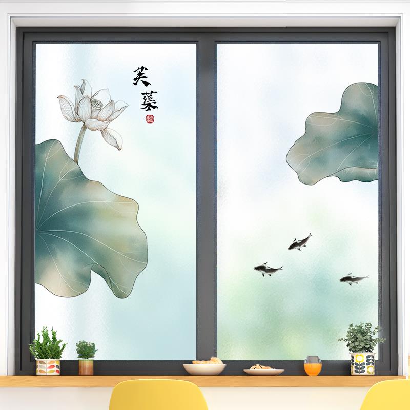 静电磨生砂玻璃贴HYuuuews膜厨透光透明卫间房移门贴纸不窗户贴纸